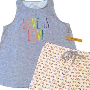 Rae Dunn Love Is Love Rainbow Sleepwear